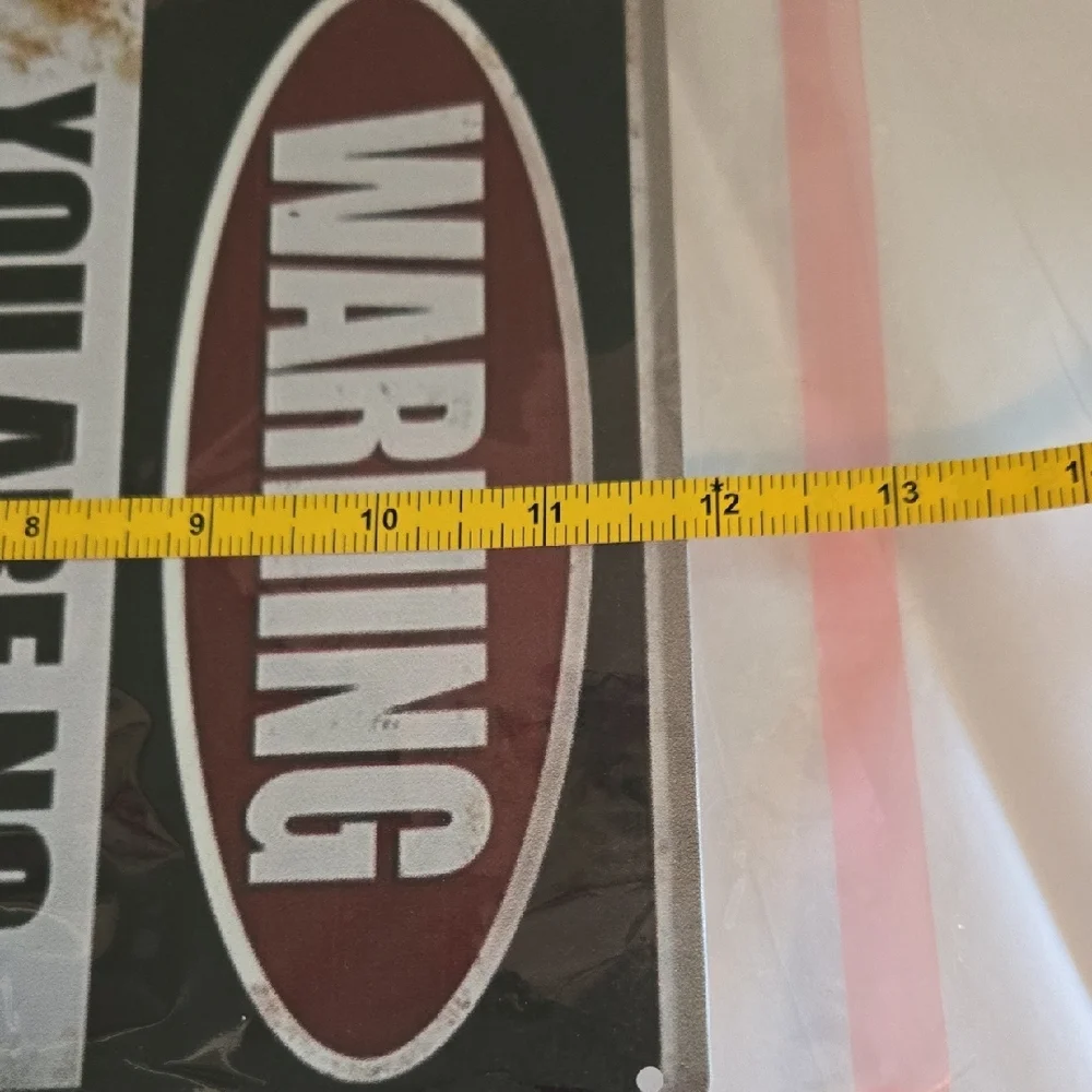 Warning Metal Sign with Target Design